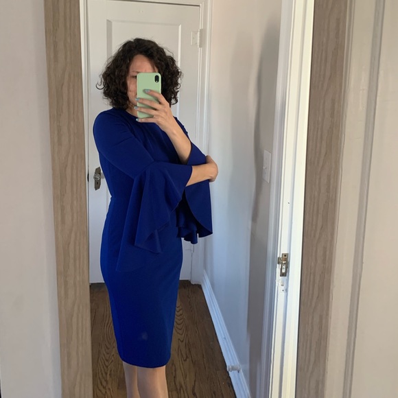 EUC Maggy London Long Bell Sleeve Sheath Dress LIKE NEW - Picture 9 of 9